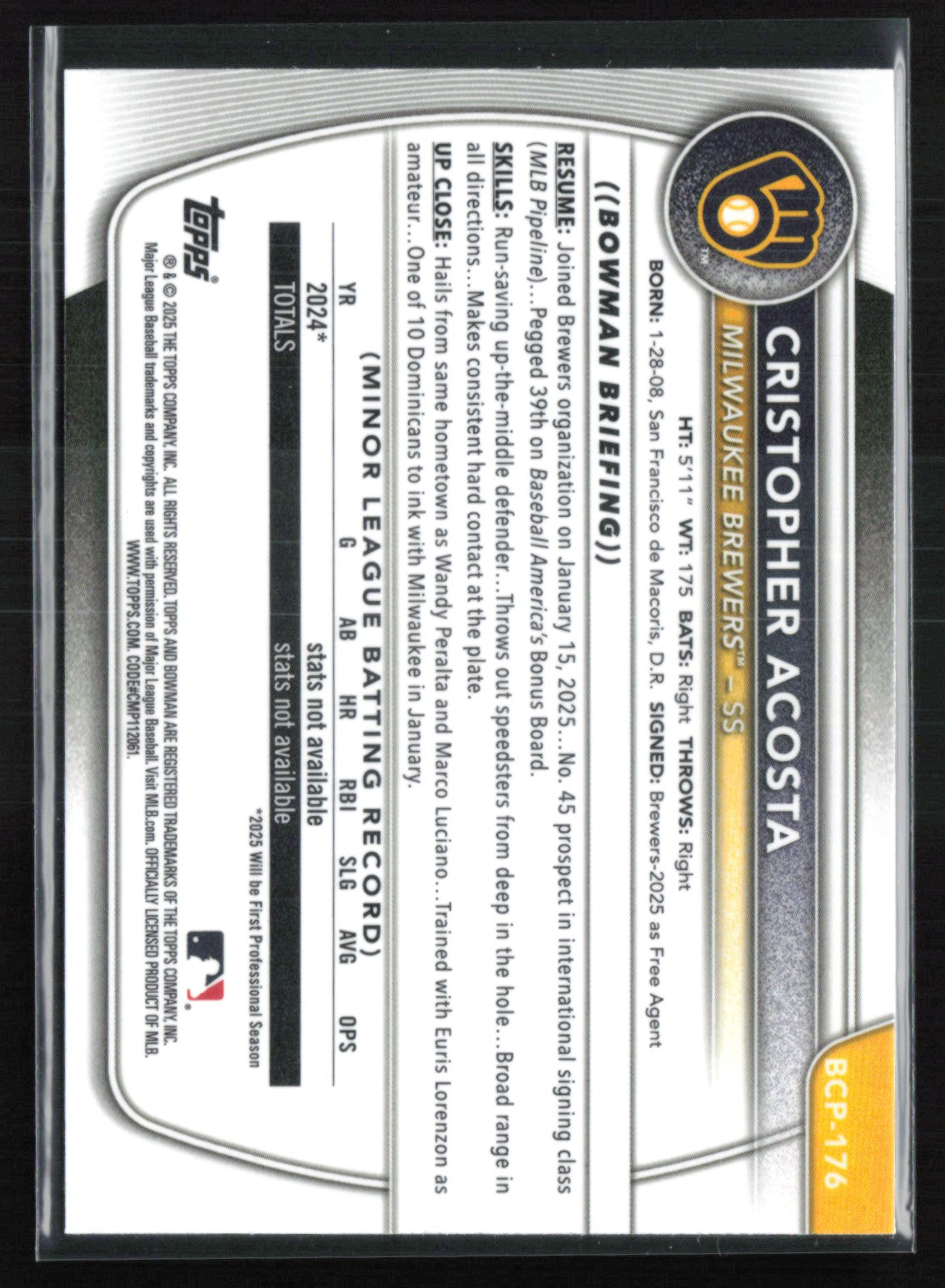 Cristopher Acosta 1st Bowman