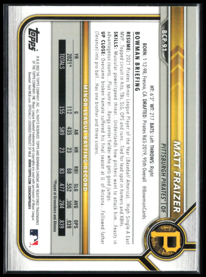 Matt Fraizer 1st Bowman Mojo