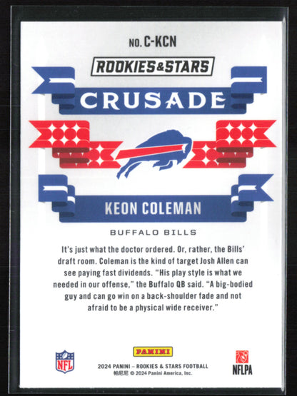 Keon Coleman RC Crusade Holo