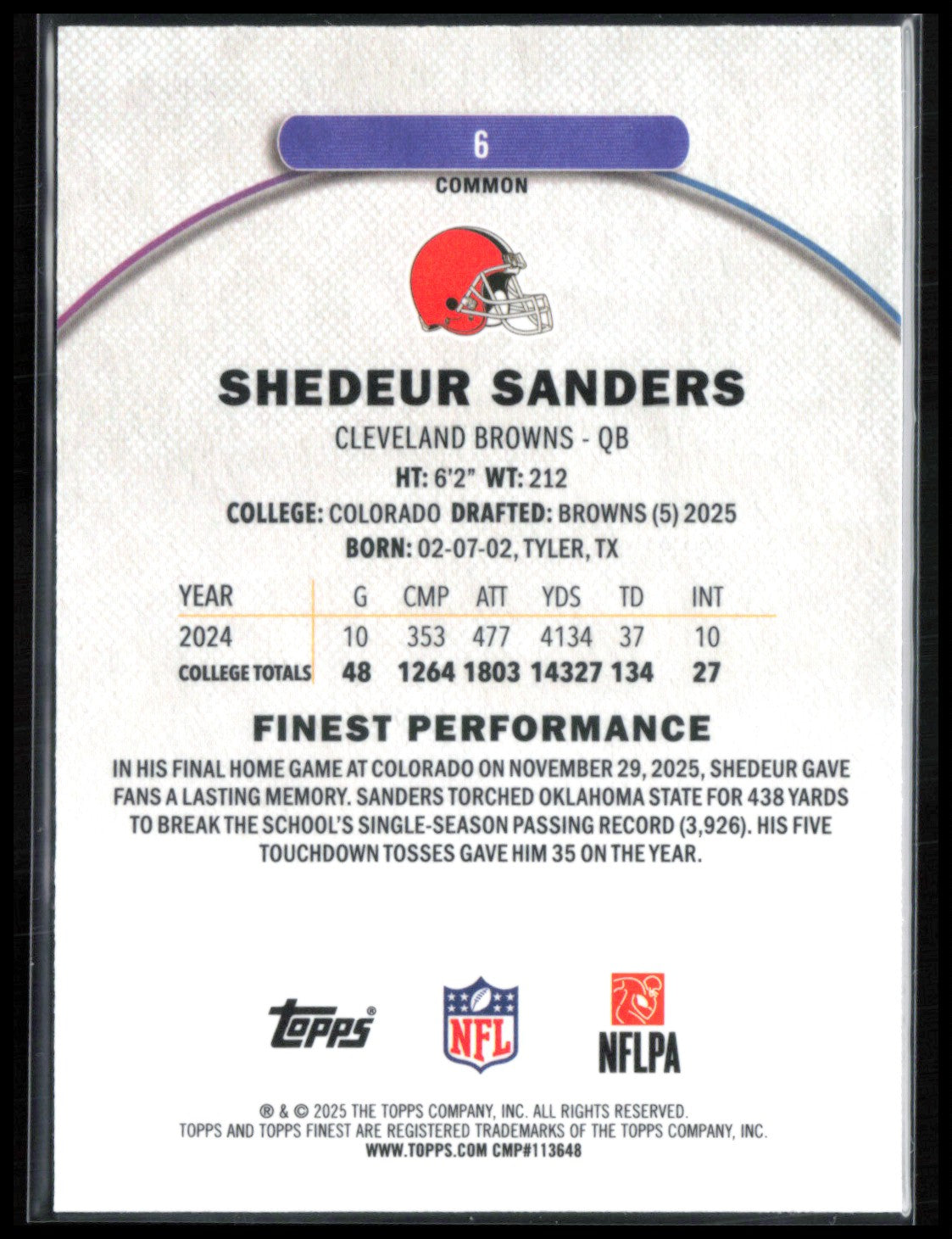 Shedeur Sanders RC