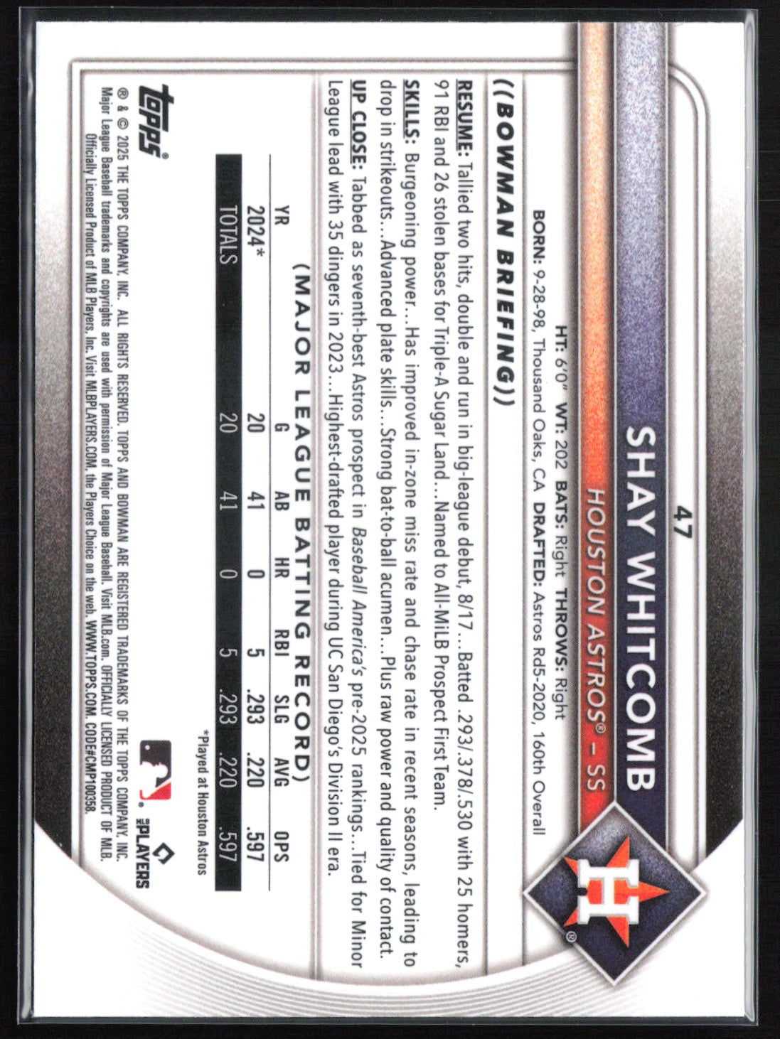 Shay Whitcomb RC Red Rookie Logo