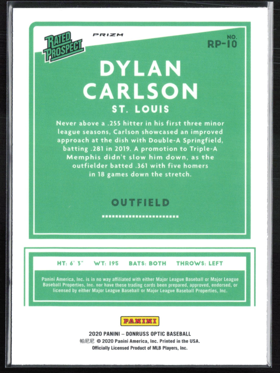 Dylan Carlson Rated Prospect Holo
