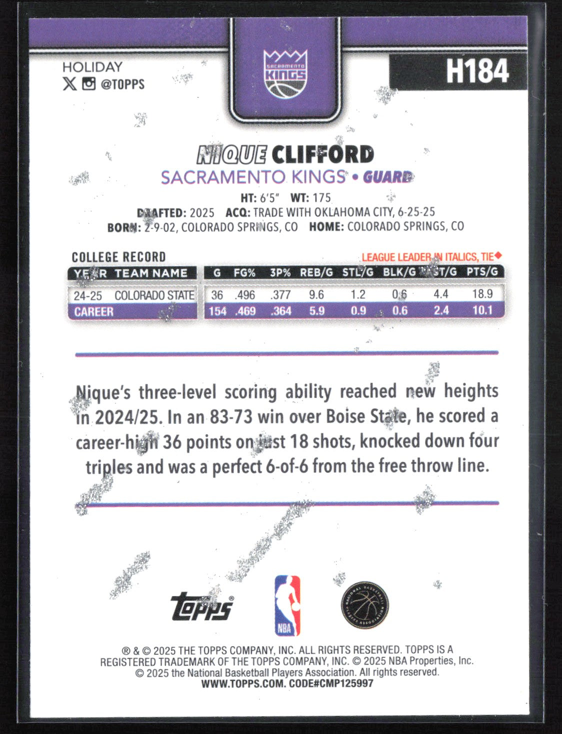 Nique Clifford RC Metallic