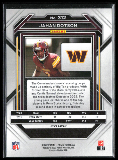 Jahan Dotson RC Silver