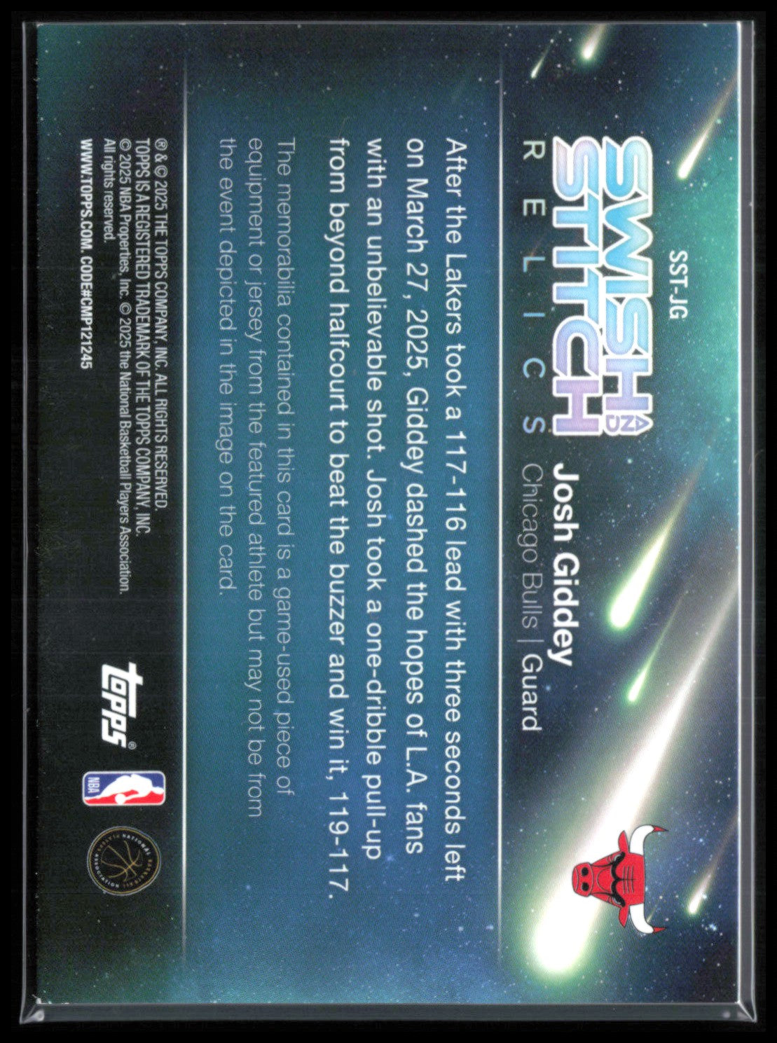 Josh Giddey Swish Stitch Relics