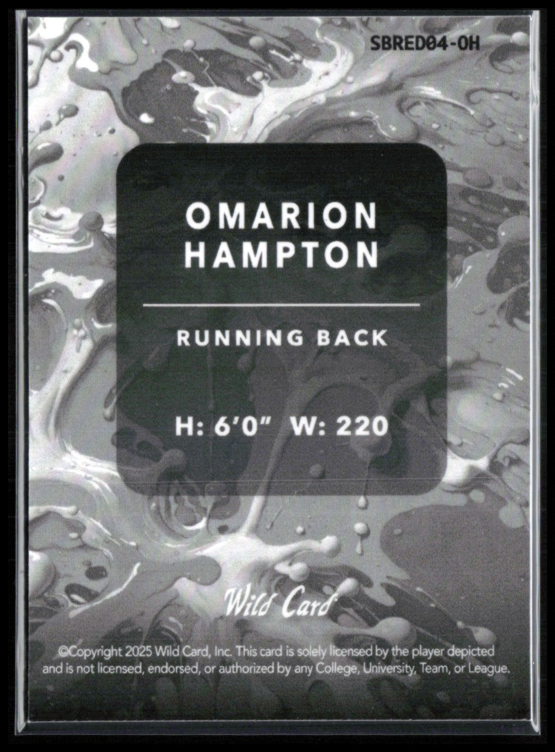 Omarion Hampton RC /5 2025 Wild Card Splat