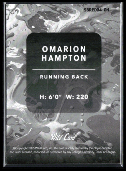 Omarion Hampton RC /5 2025 Wild Card Splat