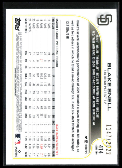 Blake Snell Gold /2022