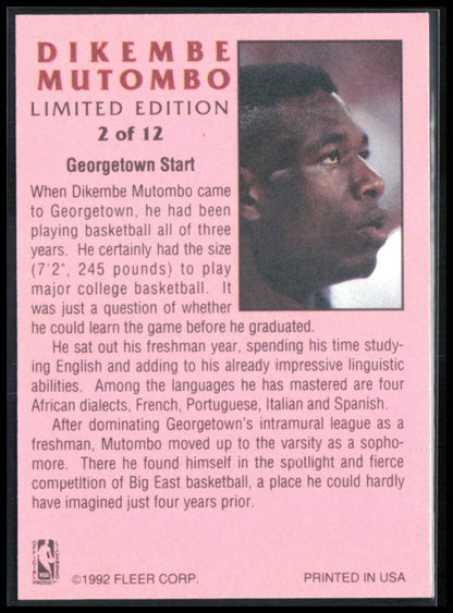 Dikembe Mutombo 1992 Fleer Limited Edition