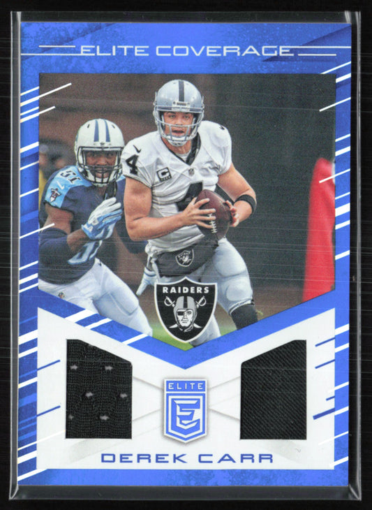 Derek Carr Dual Player-Worn Mem Mem Elite Coverage
