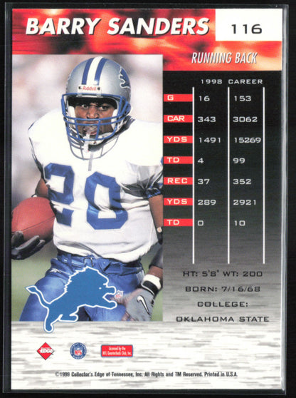 Barry Sanders 1999 Collector's Edge