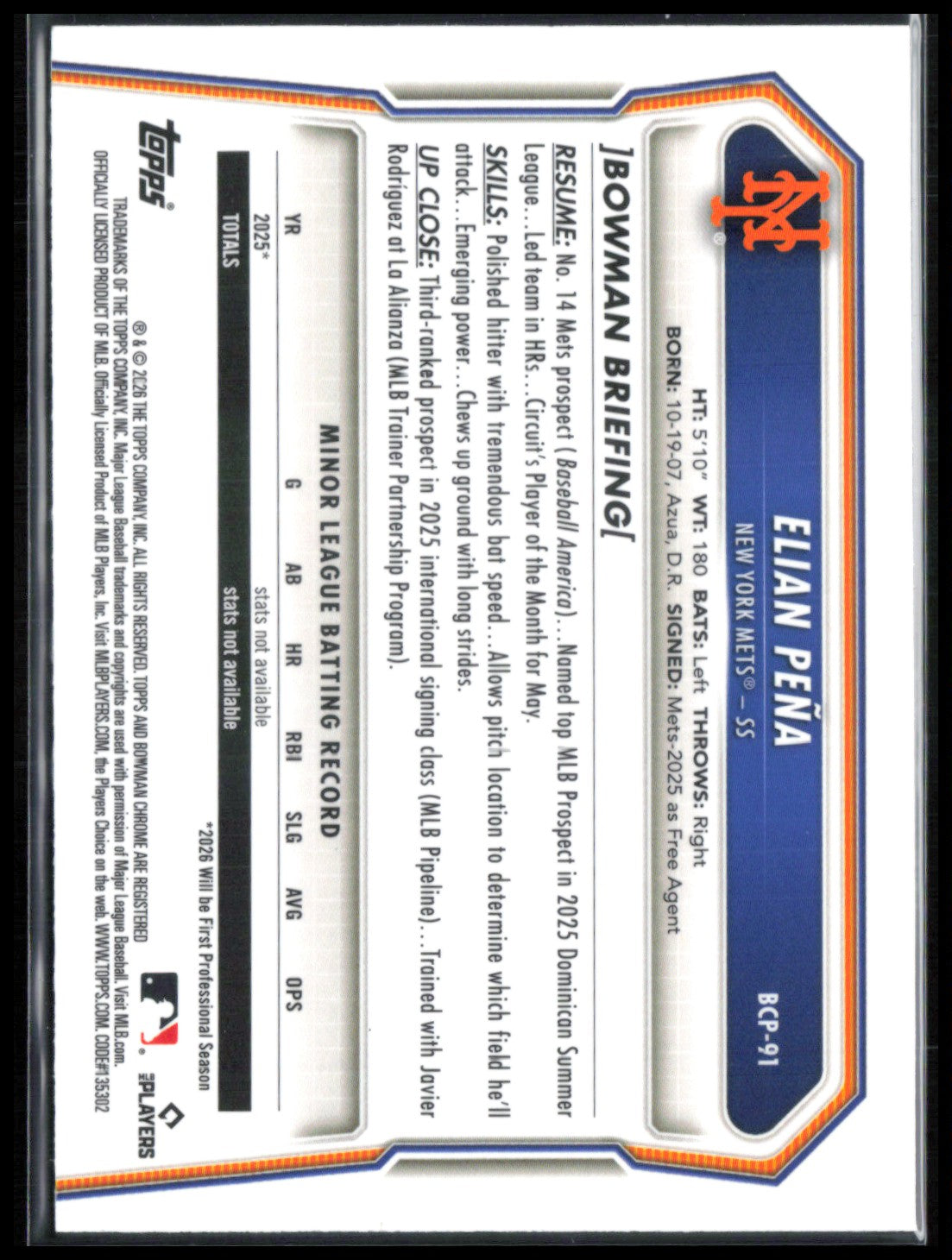 Elian Pena Lazer Prospects