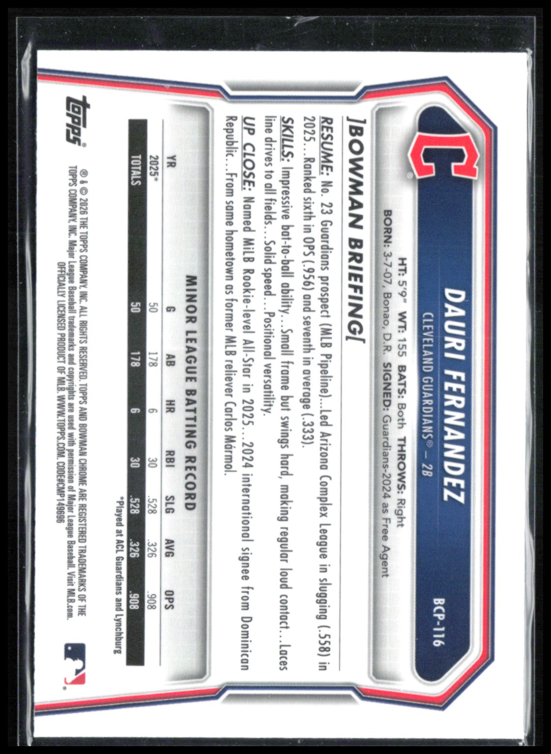 Dauri Fernandez 1st Bowman Mojo
