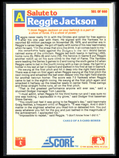 Reggie Jackson 1988 Score