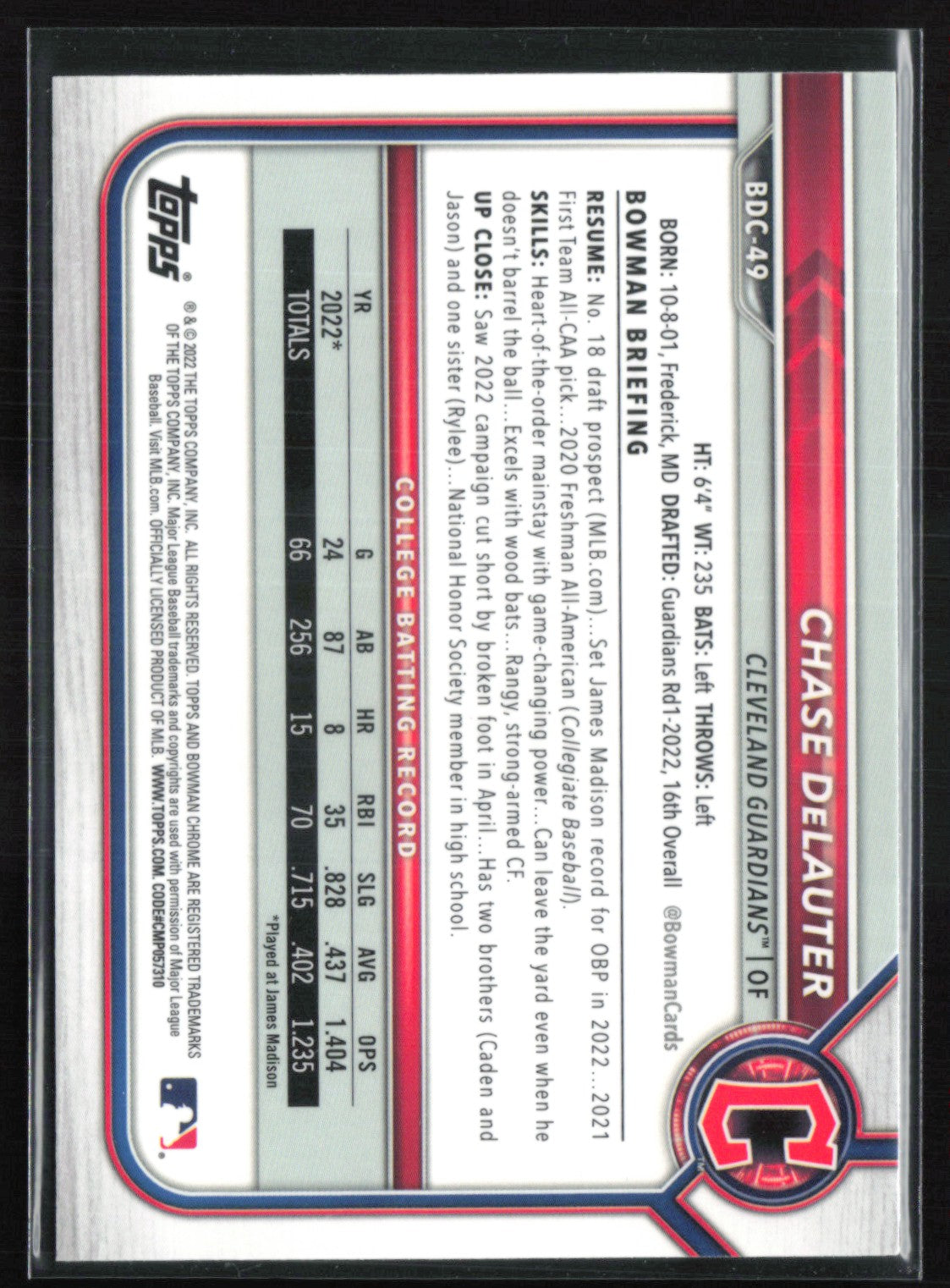 Chase DeLauter 1st Bowman