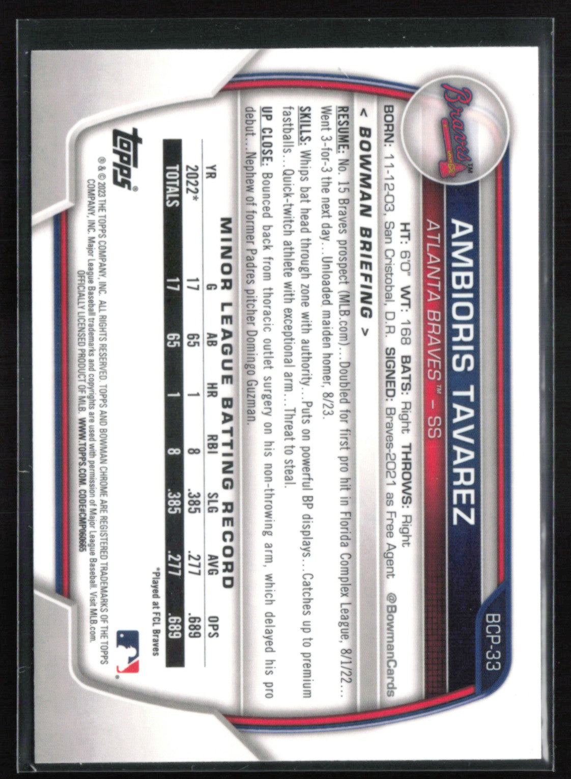 Ambioris Tavarez 1st Bowman