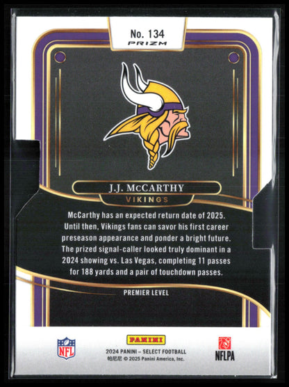 J.J. McCarthy RC Silver Die-Cut Premier Level