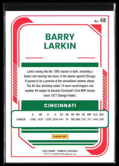 Barry Larkin Red Blue