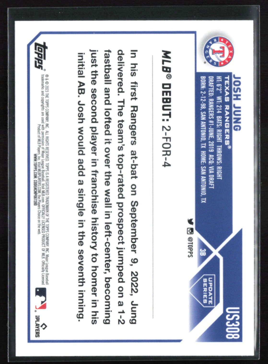 Josh Jung RC Rainbow Foil