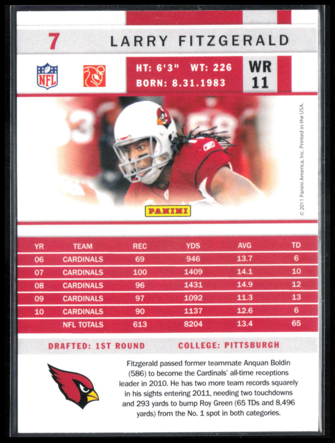 Larry Fitzgerald 2011 Score