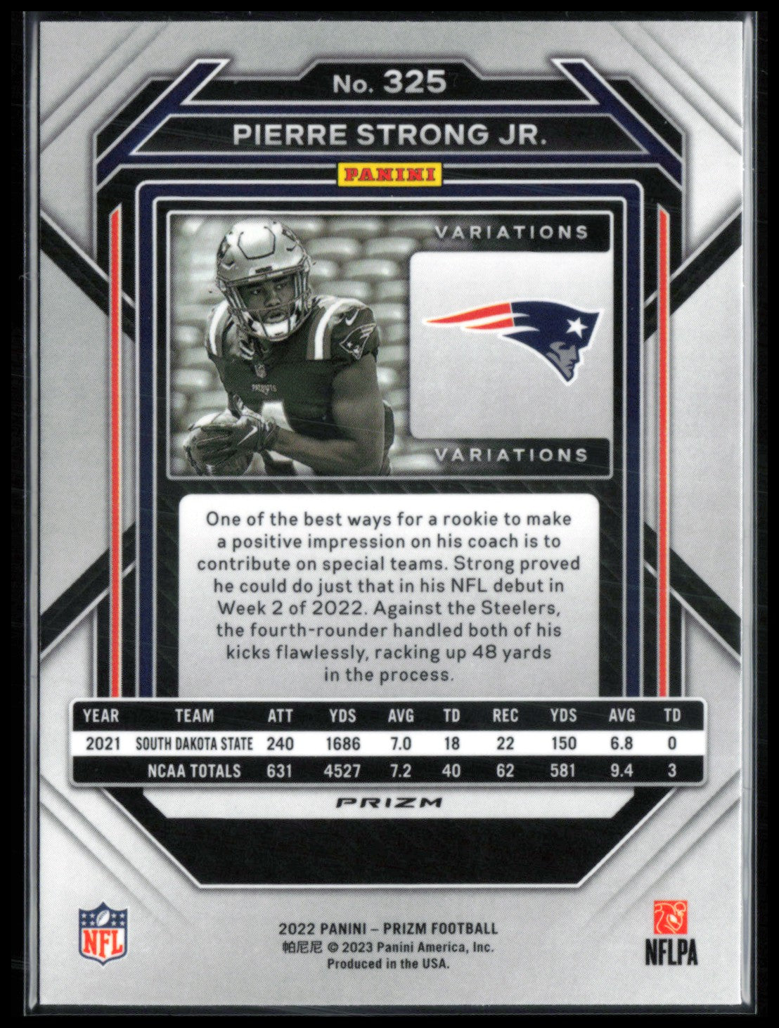 Pierre Strong Jr. RC Negative Variation