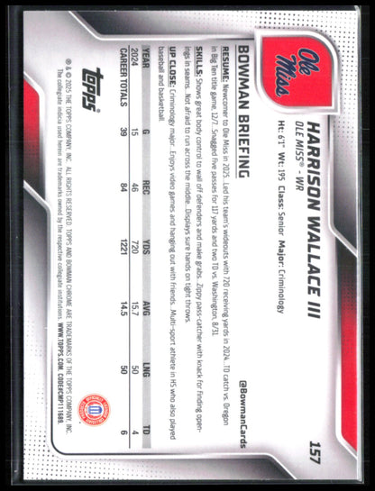 Harrison Wallace III 1st Bowman Green Shimmer /99