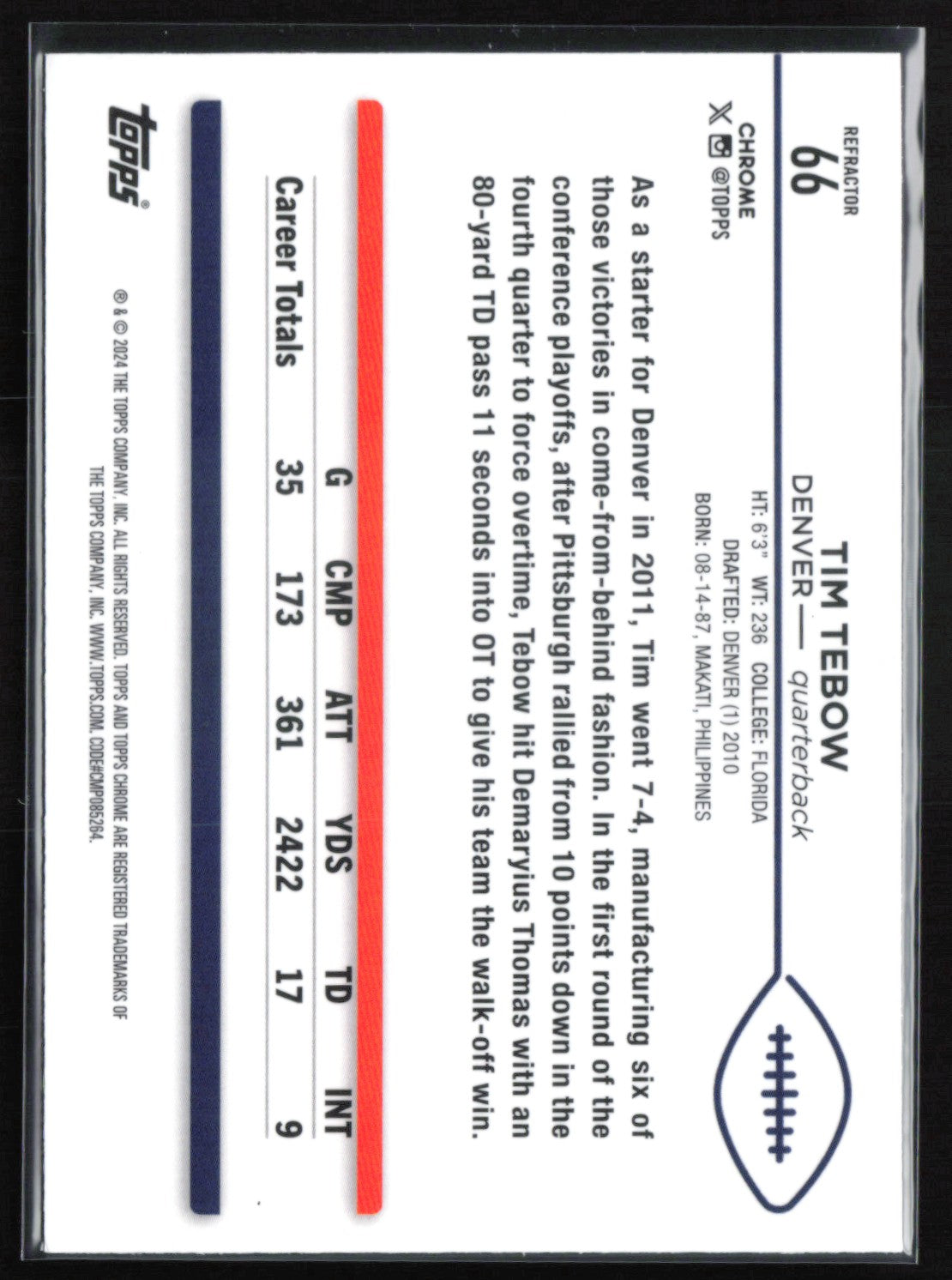 Tim Tebow Refractor
