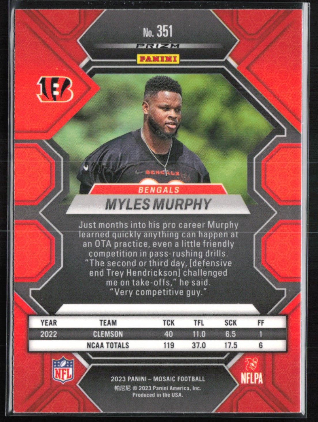 Myles Murphy RC Mosaic Prizm