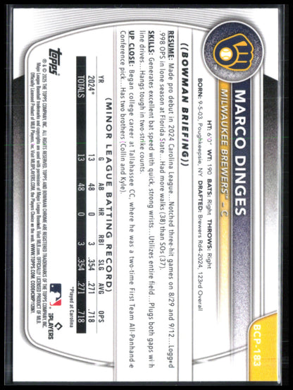 Marco Dinges 1st Bowman Pulsar /399