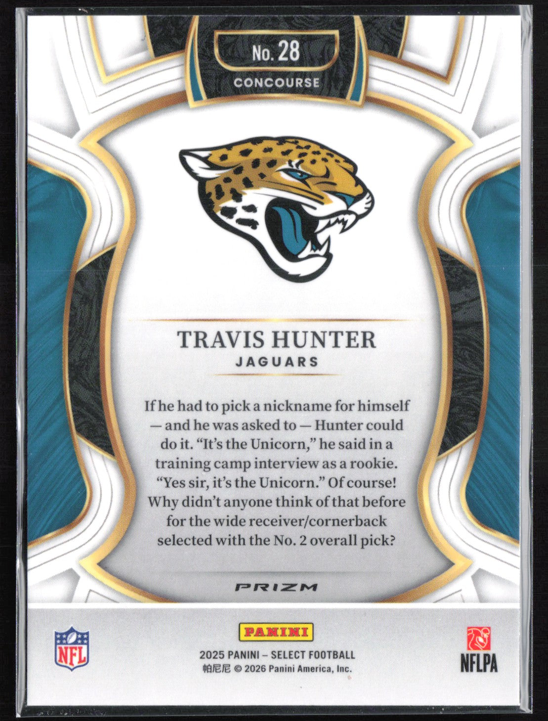 Travis Hunter RC Black Gold Shock Concourse Level