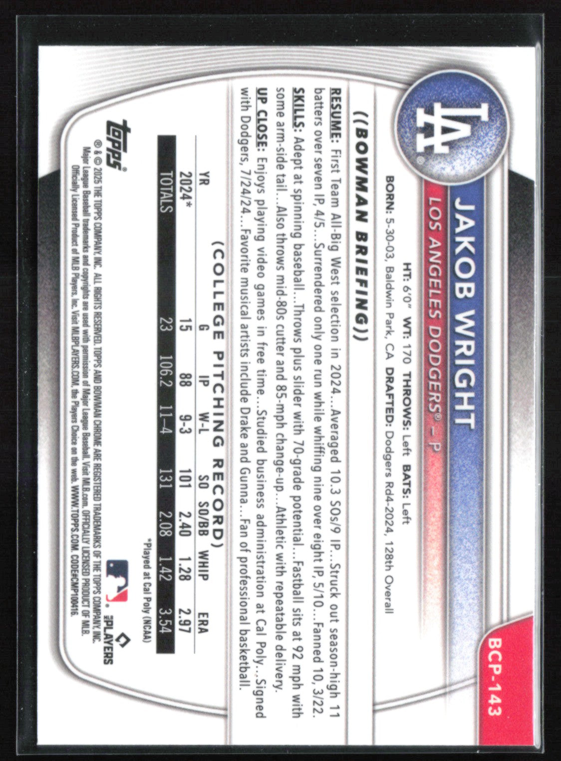 Jakob Wright 1st Bowman