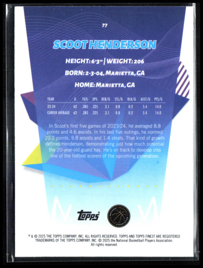Scoot Henderson Geometric 2025 Topps Finest