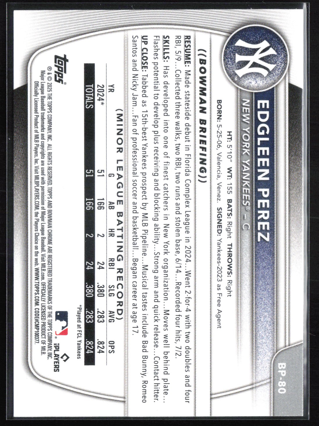 Edgleen Perez 1st Bowman