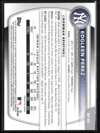 Edgleen Perez 1st Bowman