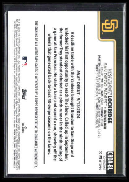 Brandon Lockridge Auto /199 RC Aqua Wave