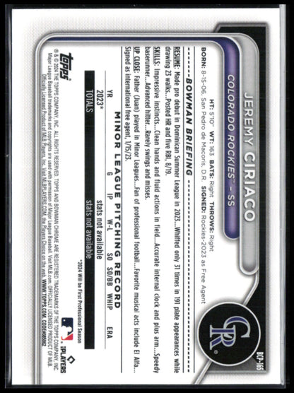 Jeremy Ciriaco 1st Bowman