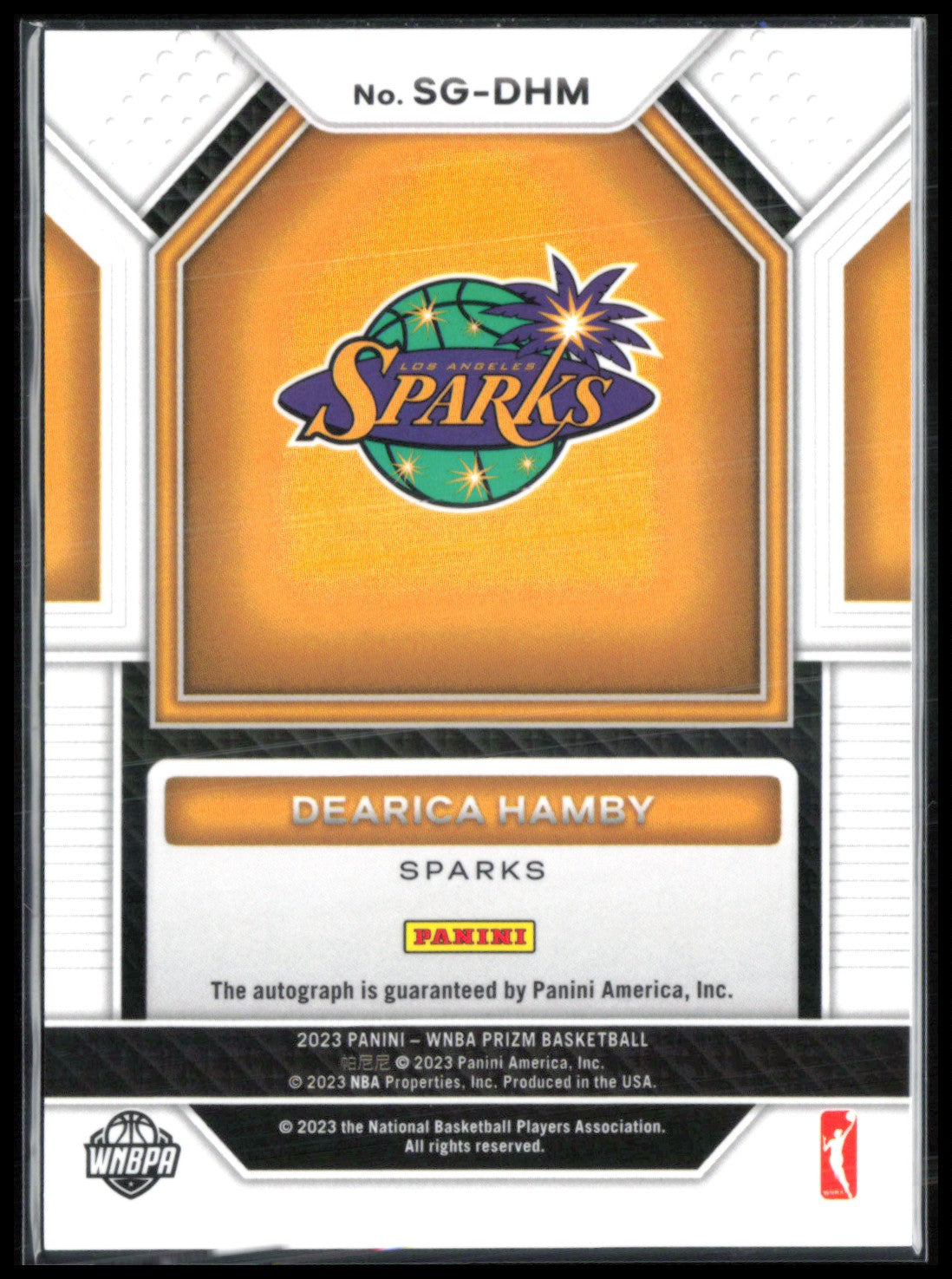 Dearica Hamby Auto 2023 WNBPA Signatures