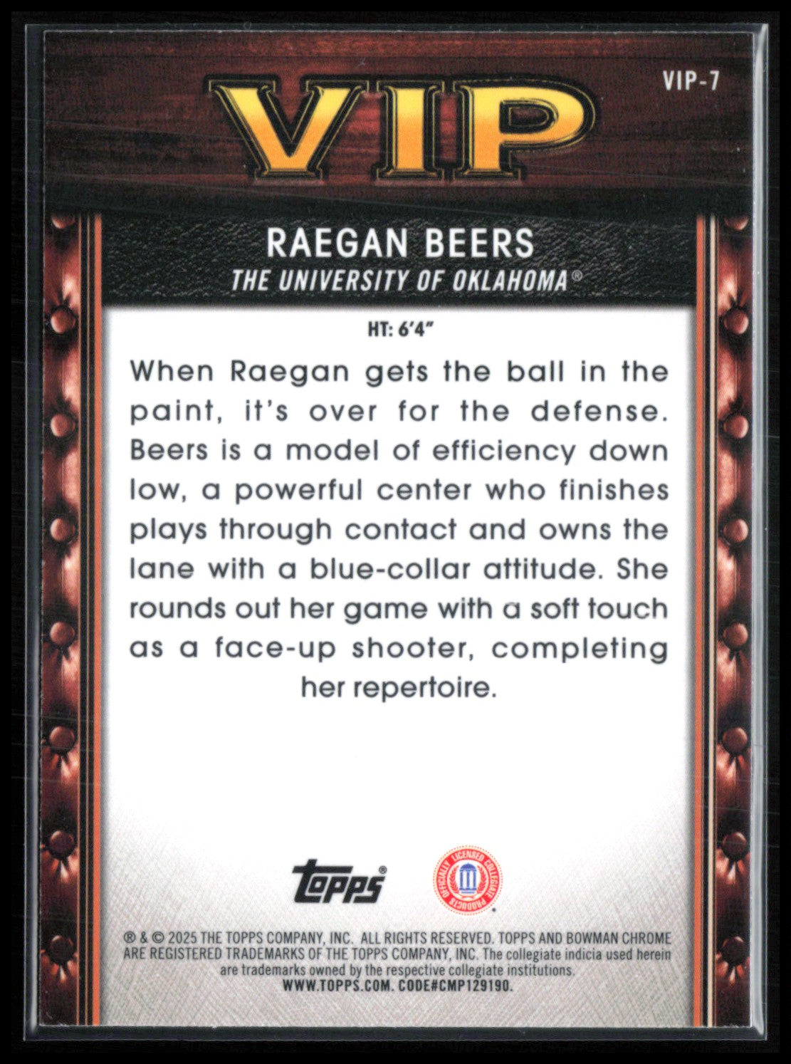 Raegan Beers VIP Purple /199
