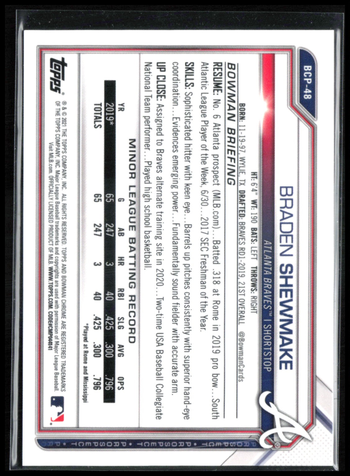 Braden Shewmake Green Refractor /99