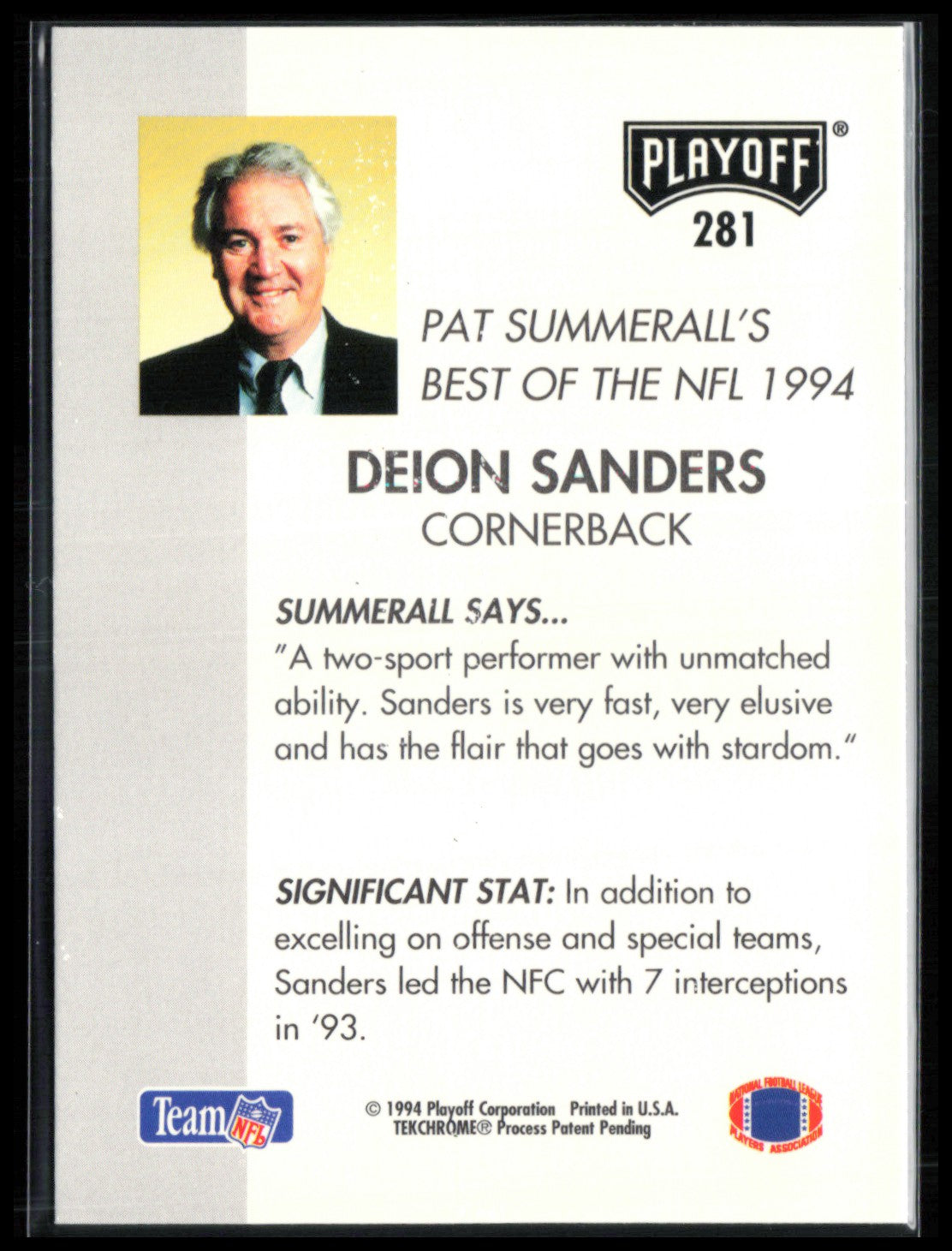 Deion Sanders 1994 Playoff