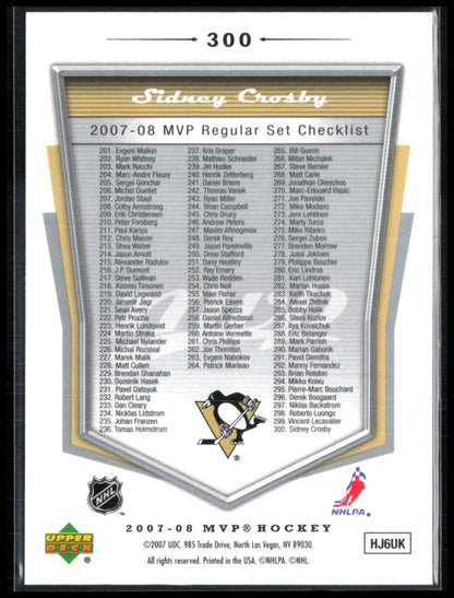 Sidney Crosby MVP Checklist