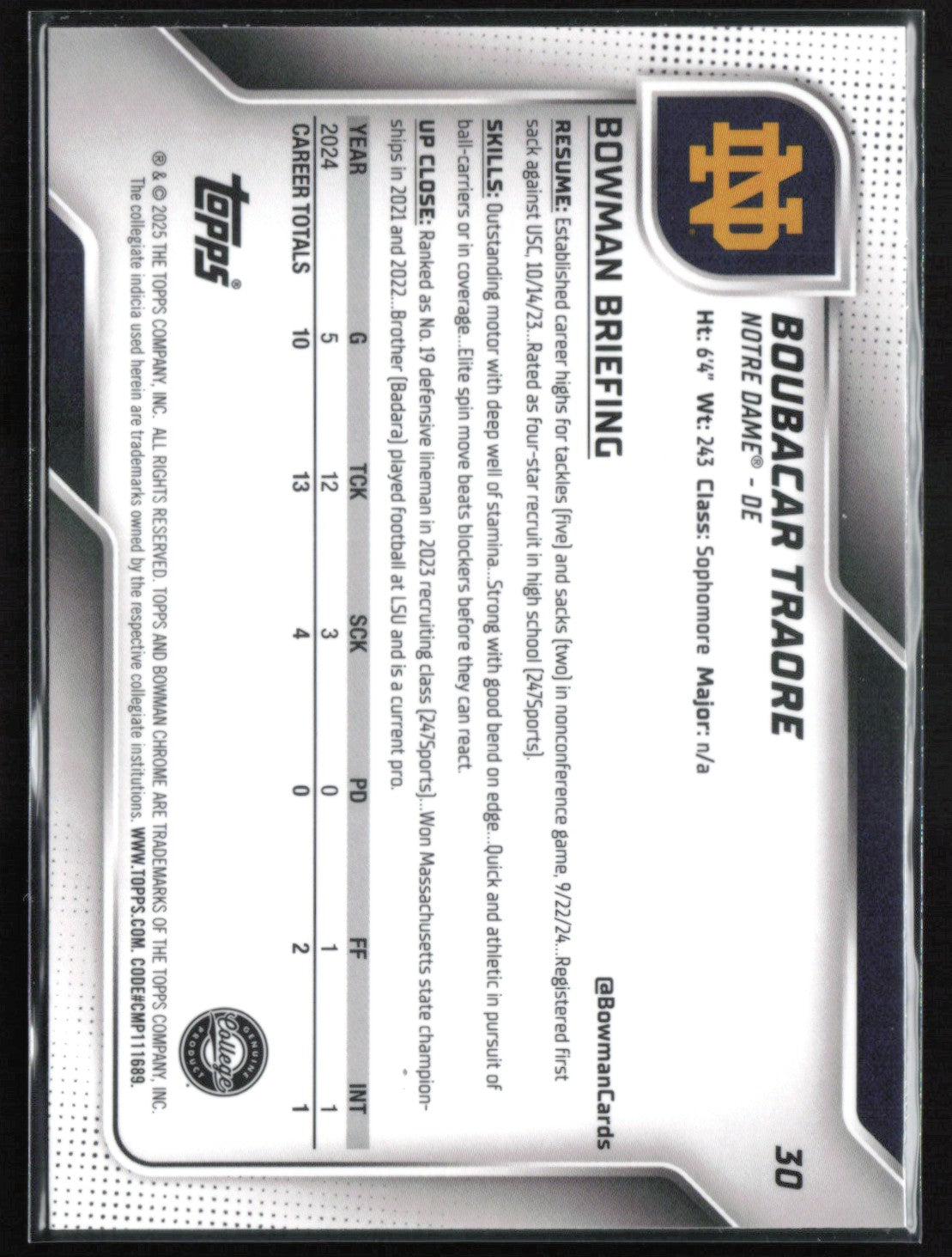 Boubacar Traore 1st Bowman Pink lava