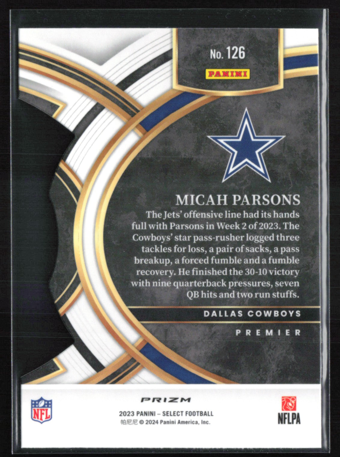 Micah Parsons Black Green Die-Cut