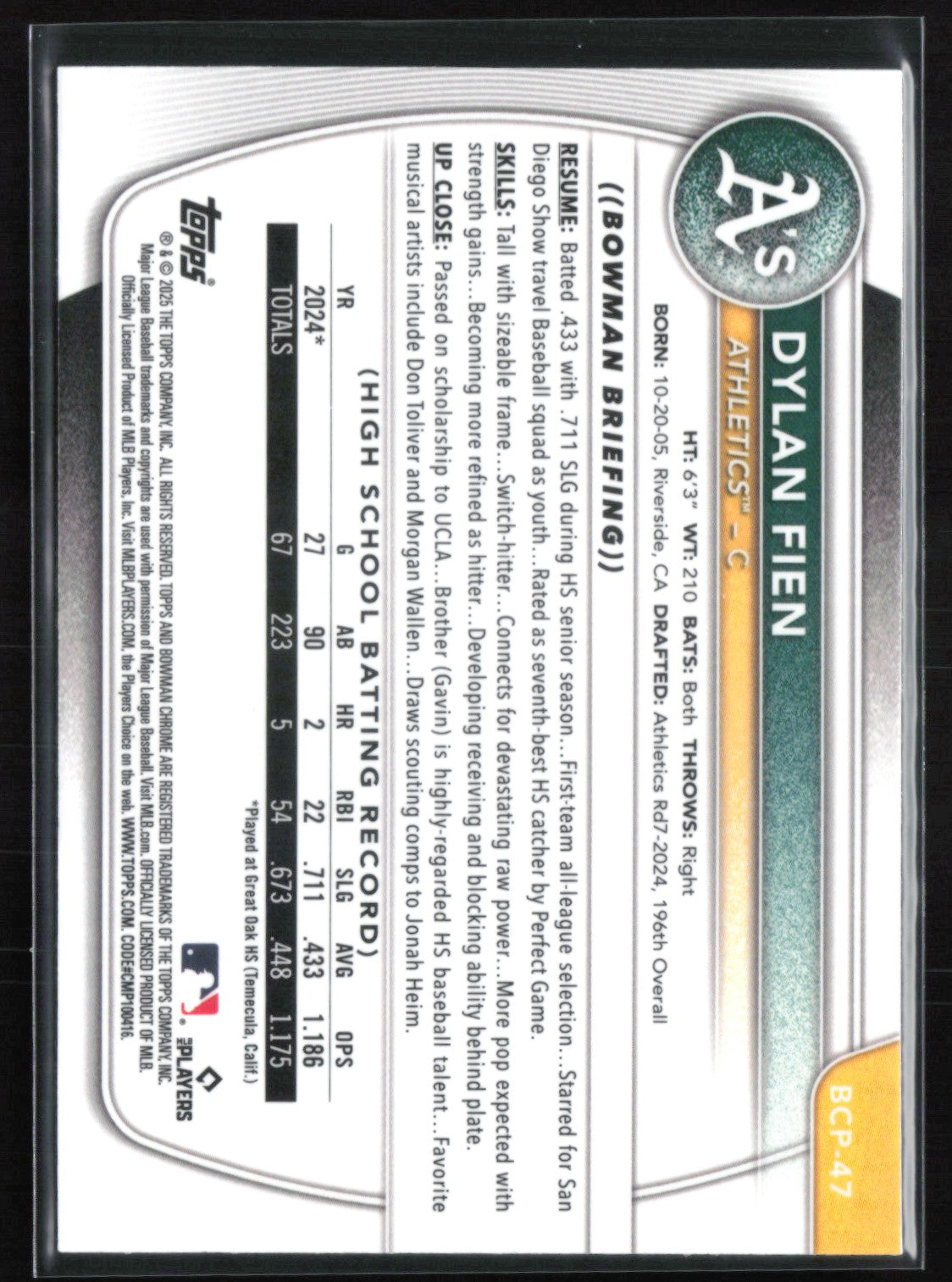 Dylan Fien 1st Bowman