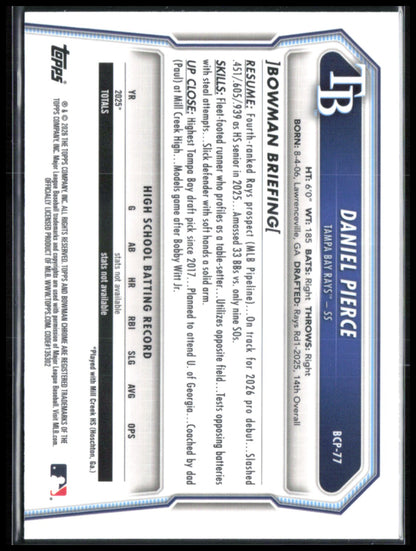 Daniel Pierce 1st Bowman Chrome