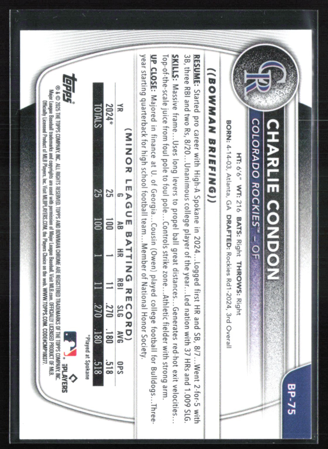 Charlie Condon 1st Bowman