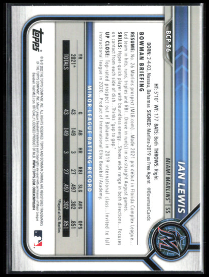 Ian Lewis 1st Bowman Mojo