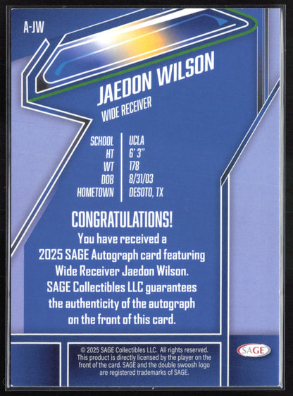 Jaedon Wilson Auto Sage