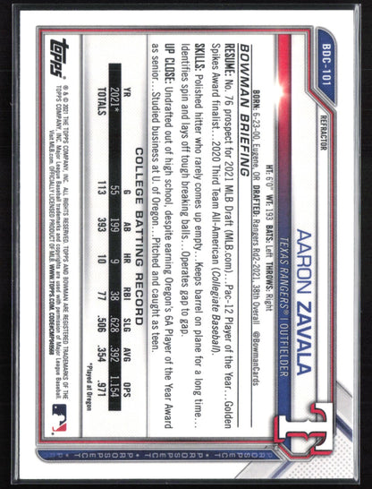 Aaron Zavala 1st Bowman Refractor