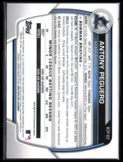 Antony Peguero 1st Bowman Mojo